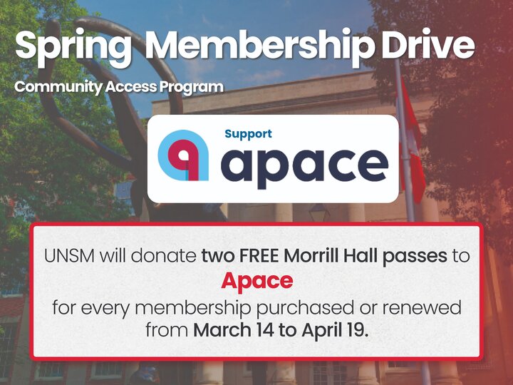 Promo graphic for the spring community access program drive with Apace logo