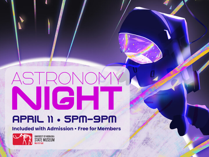 Promotional graphic for Astronomy Night at Morrill Hall on April 11.