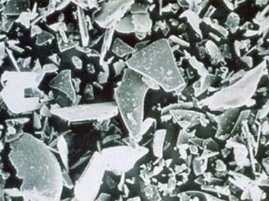Volcanic ash magnified 525 times